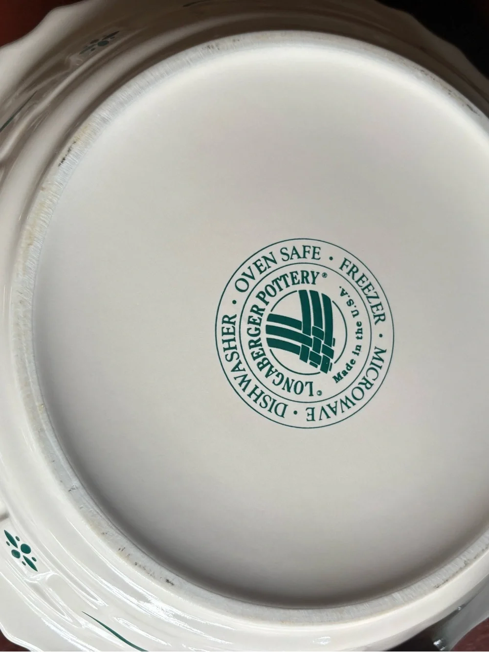 Longaberger Pottery Pie Dish
